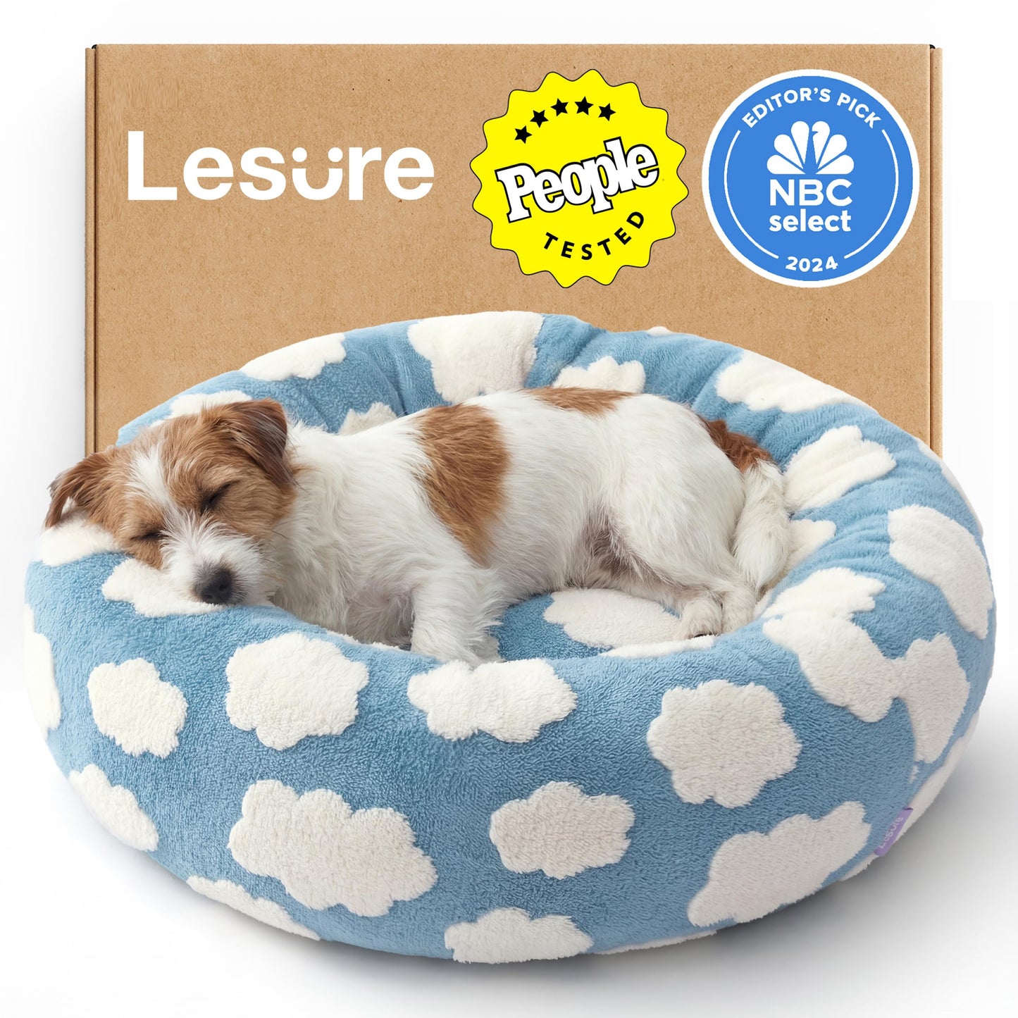 Calming Donut Pet Bed with Plush Washable Cover