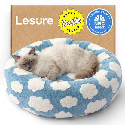 Calming Donut Pet Bed with Plush Washable Cover